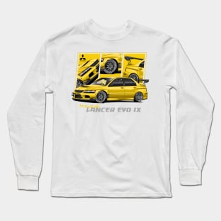 Mitsubishi Lancer Evolution EVO Yellow 9, JDM Long Sleeve T-Shirt